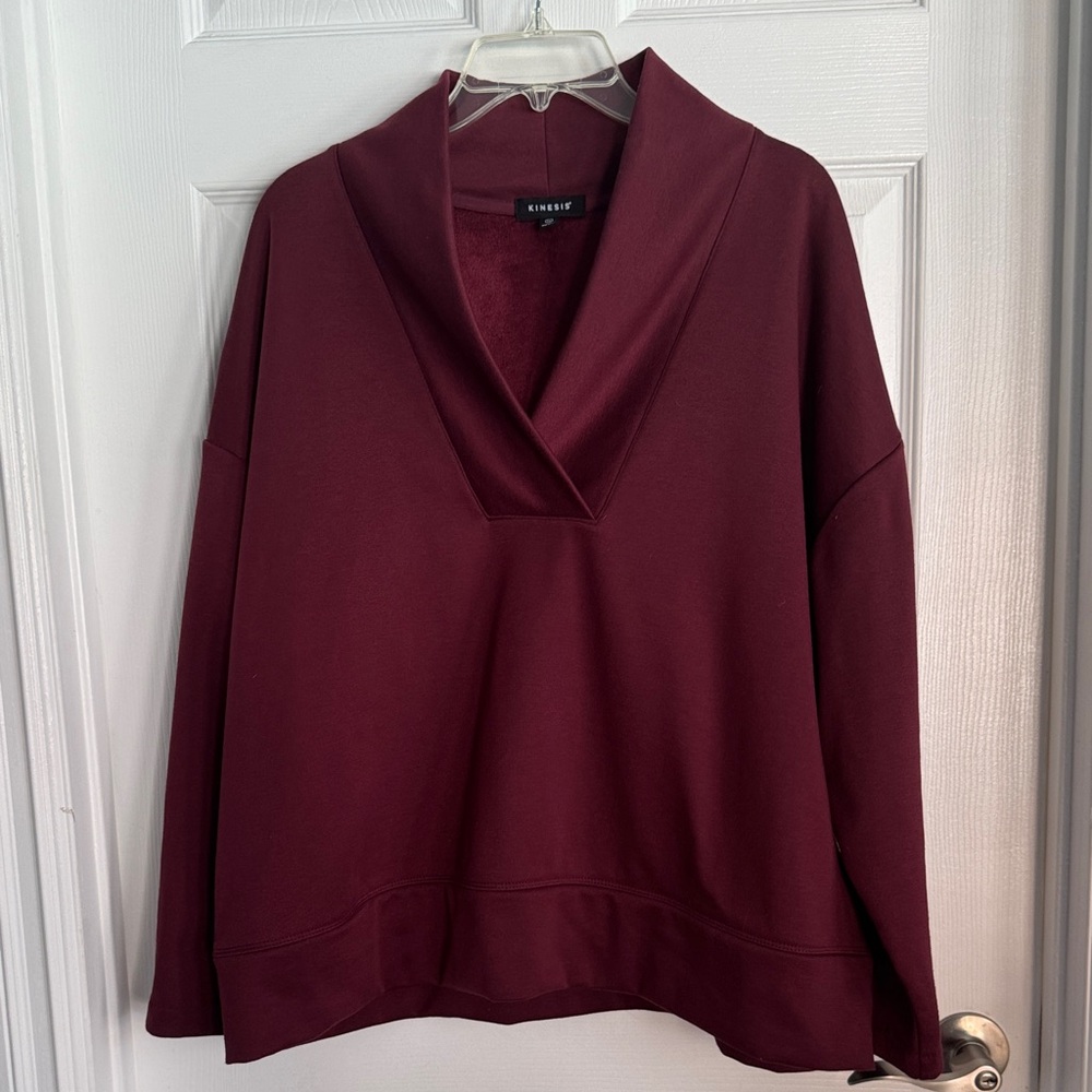 Elegant Maroon Cowl Neck Top